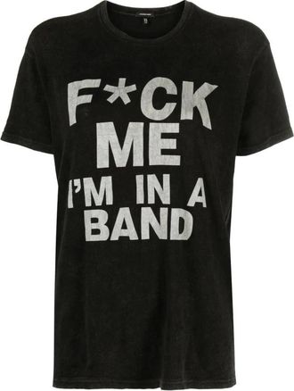 R13 Band Clean T-Shirt - Dames - T-shirts - Zwart - XL - Katoen - Tops