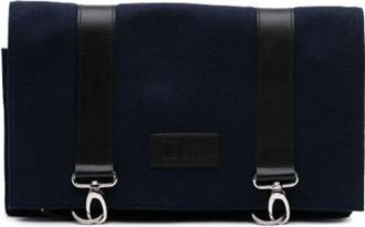 Dior Pre-owned Felt Clutch - Dames - Vintage Clutch - Blauw - ONE Size - Leer - Vintage