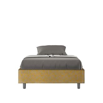 ITYhome Letto Una Piazza E Mezza Con Rete Imbottito 120x190 Tessuto Era 6 Giallo Azelia