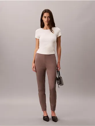 Calvin Klein Womens Ponte Skinny Fit Pants - Grey - XL