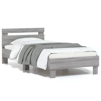 Berkfield Home Bed Frame without Mattress with Headboard Grey Sonoma 90x200 cm