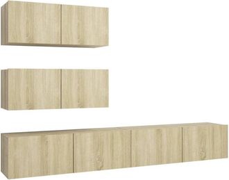 vidaXL Vidaxl - 4 Piece tv Cabinet Set Sonoma Oak Engineered Wood