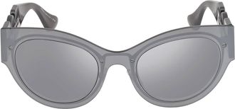 Versace Light Grey Mirrored Silver Cat Eye Ladies Sunglasses VE2234 10016G 53