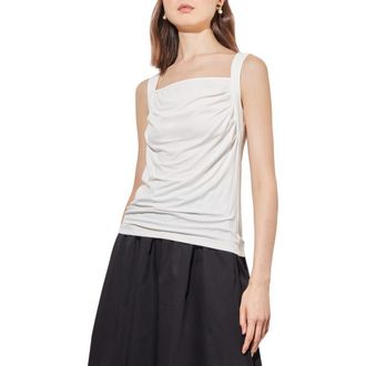 Ming Wang Front Drape Sleeveless Top in White at Nordstrom Rack, Size X-Large