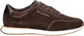 Baldinini Sneakers in Pelle Scamosciata con Targhetta Logo - - Shoes - Uomo - Marrone - 42 EU