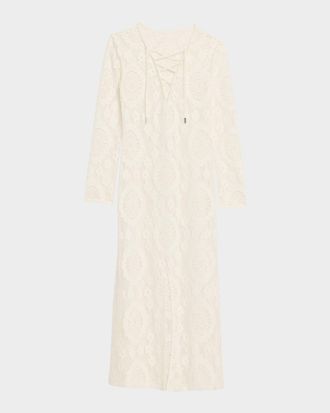 SIMKHAI Hawthorne Long-Sleeve Lace Dress