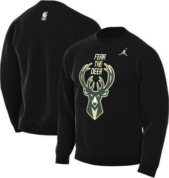 Jordan Brand Mens Jordan Brand Black Milwaukee Bucks Statement Edition Sweatshirt at Nordstrom, Size Medium