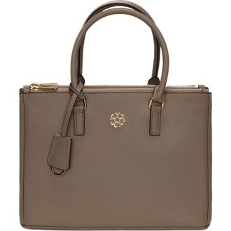 Gorski Top Handle Leather Purse with Crossbody Strap in Taupe at Nordstrom
