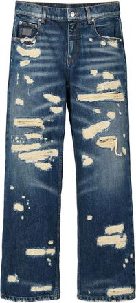 Marc Jacobs The Rip And Repair Straight Jean - Dames - Regular Fit Jeans - Blauw - W24 - Katoen - Jeans
