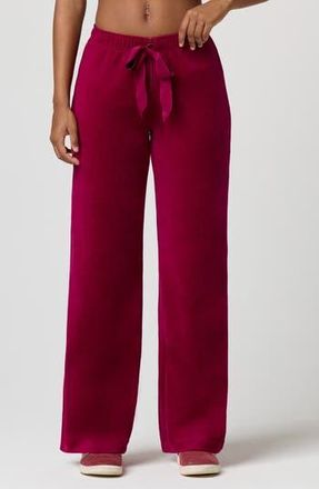 Florence By Mills Velour Wide Leg Pants in Bing Cherry at Nordstrom Rack, Size Medium