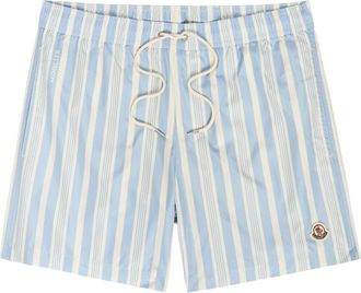 Moncler Striped Nylon Swim Shorts - Blue - M