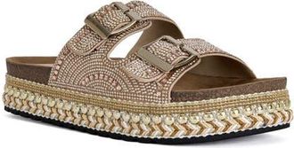 Azalea Wang Ezri Slide Sandal in Rose Gold at Nordstrom, Size 7.5
