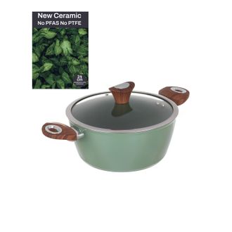 KASANOVA Casseruola 24 cm con coperchio verde New Ceramic