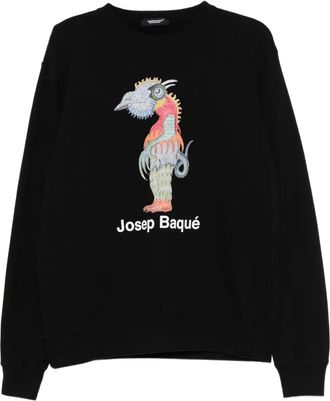 Undercover Felpa con stampa grafica in cotone - Nero