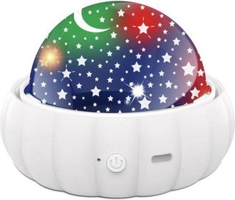 OEM Proyector De Estrellas Con Luz Nocturna, Crea Un Cielo Estrellado, Rotaci&oacute;n De 360 Grados, 11,7 X 11,7 X 9 Cm, Blanco