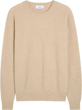 Lardini Ribbed Wool and Cashmere-blend Jumper - Beige - Xxl