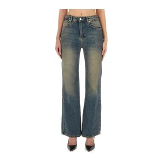 Moschino Vintage Wash Straight Leg Jeans - Dames - Jeans - Blauw - Maat: W27 Denim