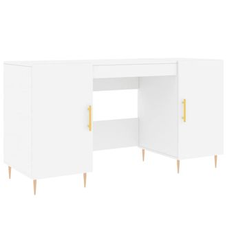 Berkfield Home Desk White 140x50x75 cm Engineered Wood | Size: 140 x 50 x 75 cm