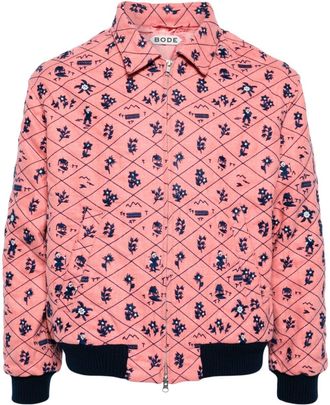 Bode Monte Rosa bomber jacket - men - Wool/Viscose - S - Pink
