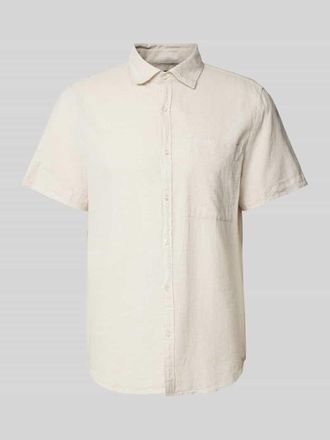 Mc Neal Regular Fit Freizeithemd aus Baumwoll-Leinen-Mix in Beige, Größe XL