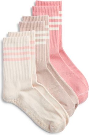 High Heel Jungle 3-Pack Varsity Grip Crew Socks in Nostalgia at Nordstrom