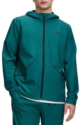 Under Armour UA Unstoppable Woven Full Zip Hoodie in Rack Green at Nordstrom, Size Xx-Large