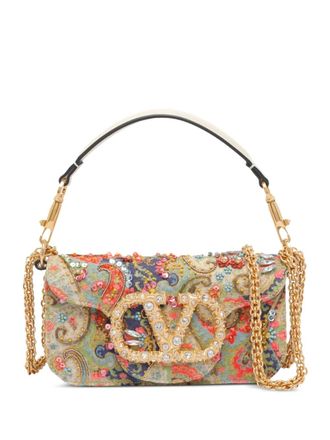 Valentino Garavani mini Loco paisley VLogo-signature shoulder bag - women - Fabric - One Size - Green