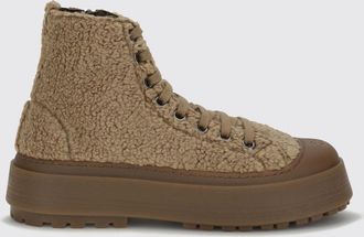 Casadei Explorer High-Top Shearling Trainers with Platform Sole and Zip Closure