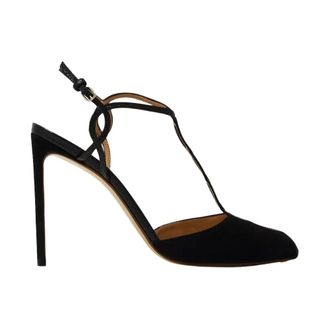 Francesco Russo Pumps, female, Black, Size: 10 1/2 US Suede Sandals