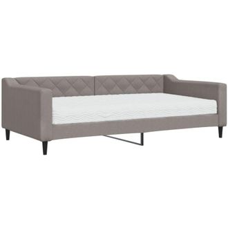 vidaXL Vidaxl - Sof&aacute; Cama Con Colch&oacute;n Tela Gris Taupe 100x200 Cm
