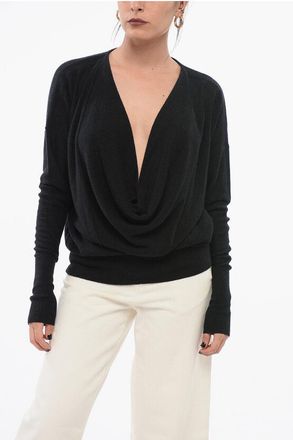 SA SU PHI Silk-cash Deep-neckline Pullover size 38