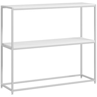 OEM Mesa De Entrada Con Estante Abierto Y Estructura De Acero Antivuelco Para Sal&oacute;n Pasillo 100x30x87 Cm Blanco