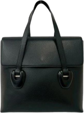 Gucci Pre-owned Leren Tote Bag - Dames - Vintage Handtas - Zwart - ONE Size - Leer - Vintage