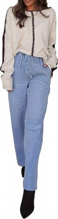 Wishlist Drawstring Wide Leg Denim Pant In Blue
