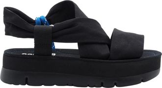 Camper Zwarte Oruga Up Sandalen - Dames - Sandalen - Zwart - 36 EU - Polyester - Schoenen