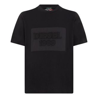 Diesel Katoenen T-shirt - Heren - Tops - Zwart - Maat: M Katoen