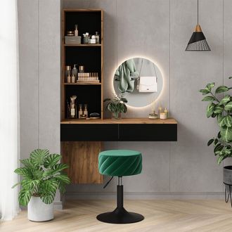 Vicco Mesa De Maquillaje Melora, Roble/negro, 100 Cm, Vicco