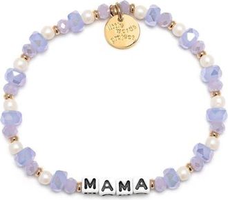 Little Words Project Mama Beaded Stretch Bracelet in White at Nordstrom, Size Small