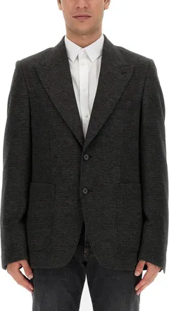 Dolce & Gabbana Dark Grey Peaked Lapel Blazer