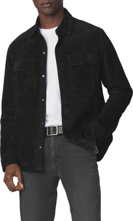 Joe's Suede Snap-Up Overshirt in Black at Nordstrom, Size X-Large