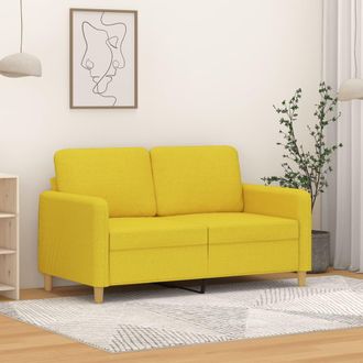 vidaXL Sof&aacute; De 2 Plazas De Tela Amarillo Claro 120 Cm Vidaxl