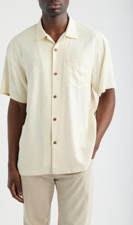 Tommy Bahama Blush Bayou Silk Camp Shirt in Cloud Cream at Nordstrom, Size Xx-Large