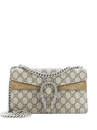 Gucci Dionysus Bag GG Coated Canvas with Crystal Embellished Metal Small shoulder bag - Brown