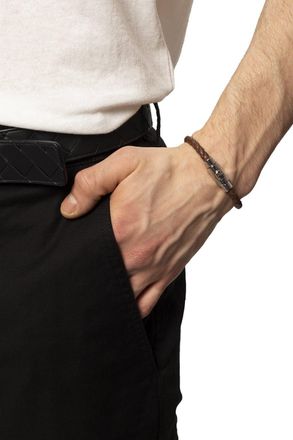 Ferragamo Logo Bracelet, Mens, Brown