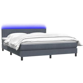 vidaXL Cama Box Spring Con Colch&oacute;n Terciopelo Gris Oscuro 180x210 Cm Vidaxl