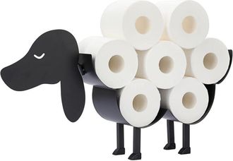 OEM Portapapeles Y Toallero De Pared De Metal Negro Mate Con Dise&ntilde;o De Animales (perro)
