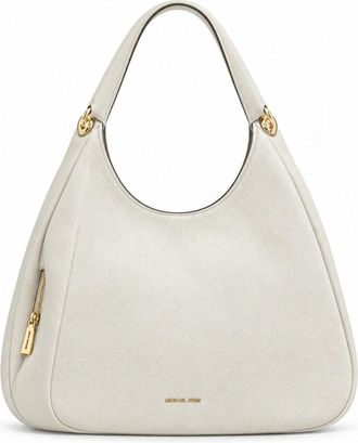 Michael Kors Ellie Grote Schoudertas - Dames - Tassen - Wit - Maat: ONE Size Leer