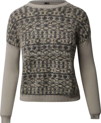 Max Mara Weekend Printed Crewneck Sweater in Beige Acrylic