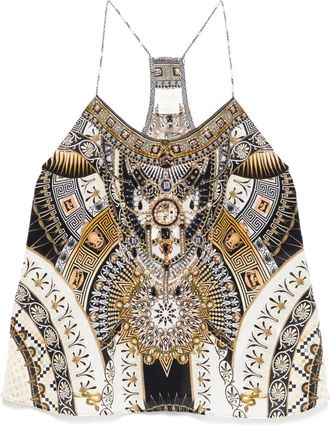 Camilla Top Temples Of Dendara con scollo olimpionico - Nero