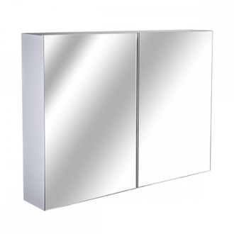 HOMCOM HOMCOM Double Door Wall Mounted Glass Mirror Cabinet - Home Living | TJ Hughes